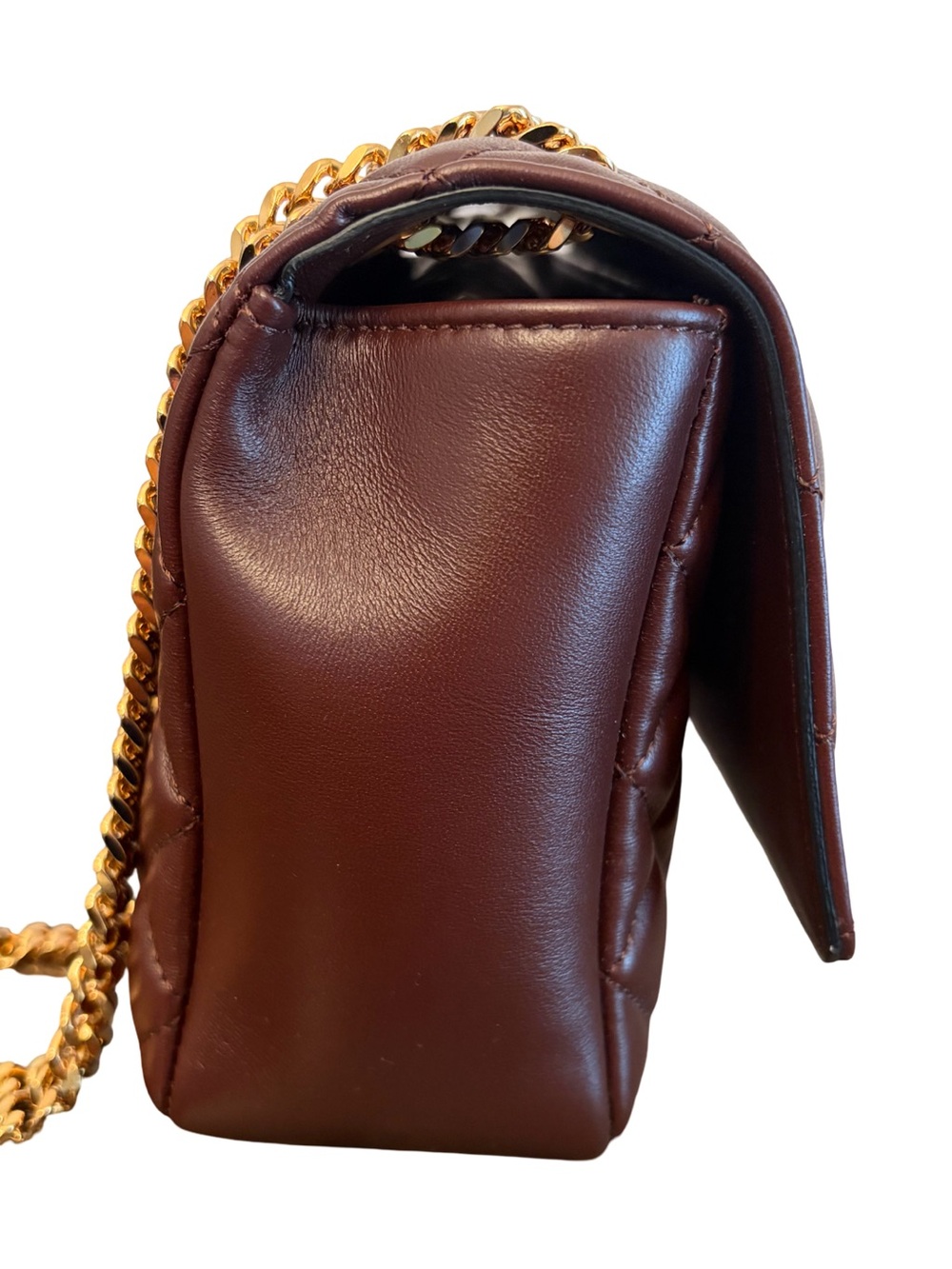Versace La Medusa Brown Quilted Lambskin Leather Medium Crossbody Shoulder Bag - Picture 10 of 16